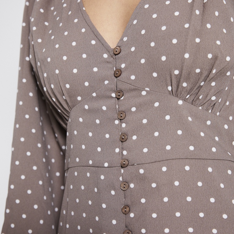 Smocked waist crepe dress "Gabby"